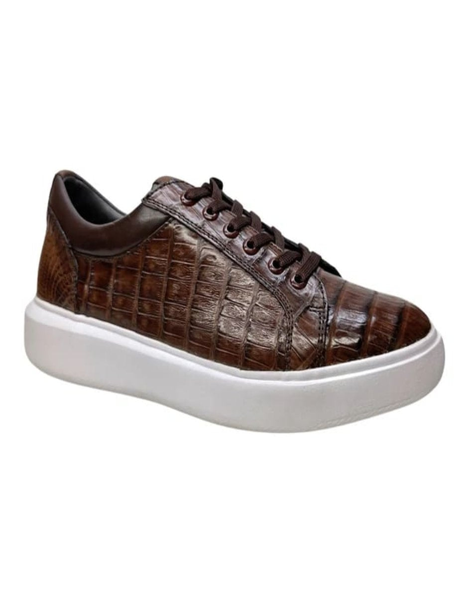 Los Altos Caiman Crocodile Low Top Sneakers