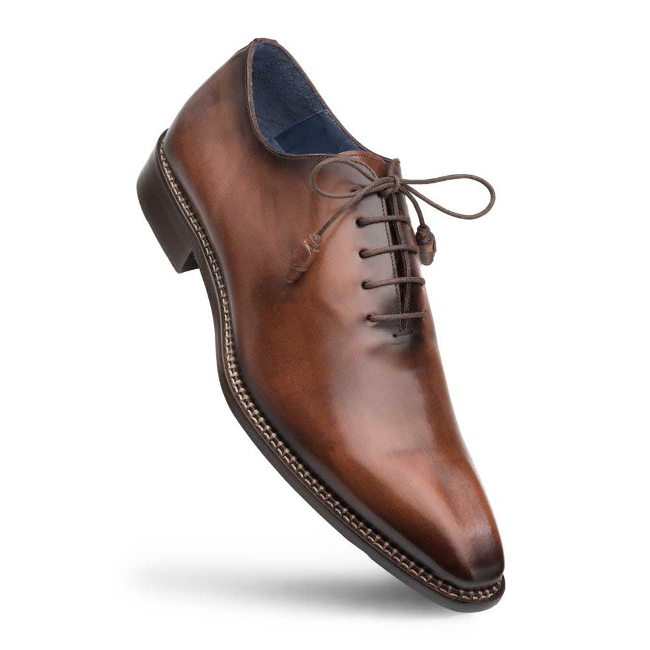 Enterprise Brown Calfskin Plain Toe Shoe by Mezlan