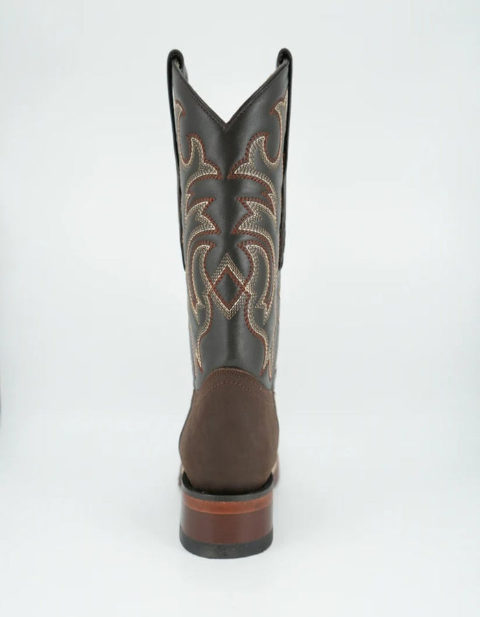 Los Altos Crazy Brown Wide Square Toe Boot