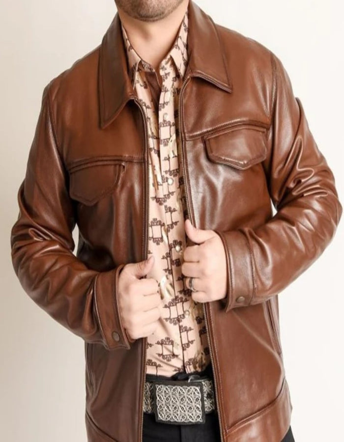 Original Fine Leather Brown Western Jacket