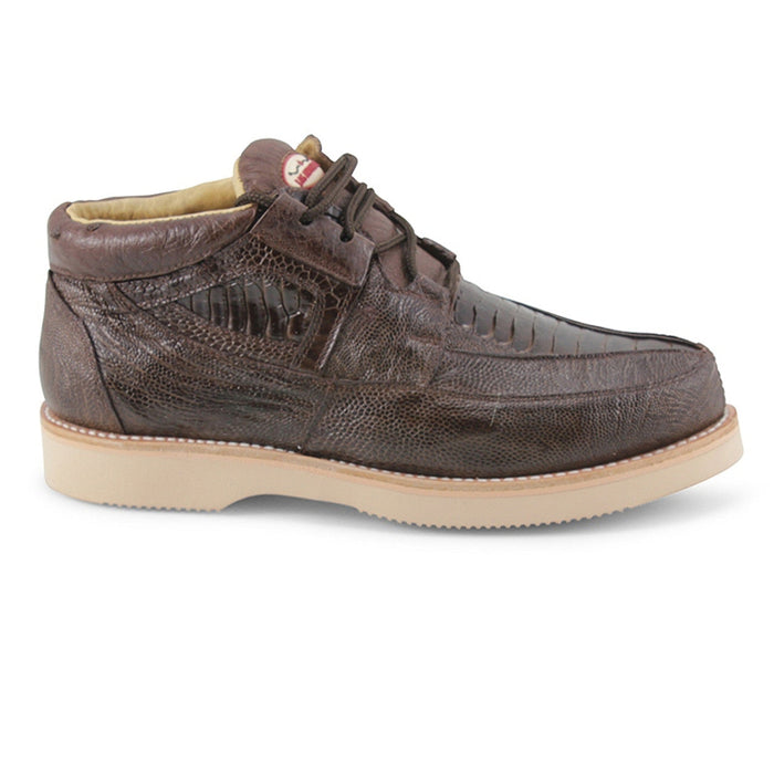 Brown Full Ostrich Leg Skin Boots by Los Altos