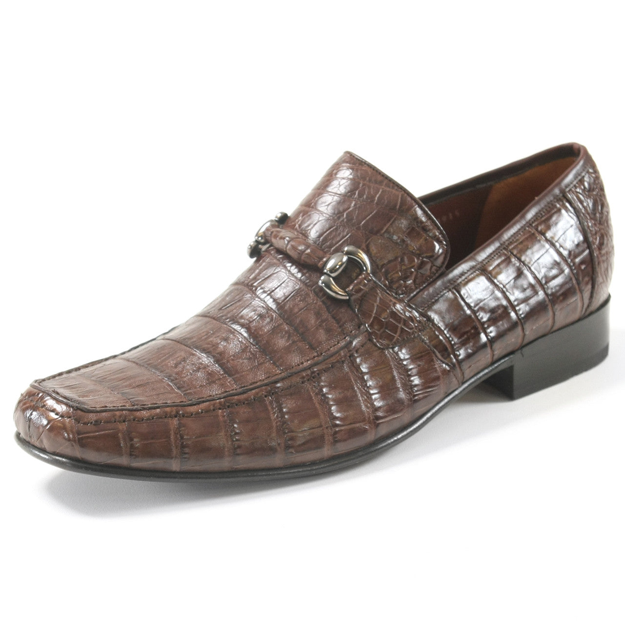 Caiman Crocodile Brown Slip-On Loafers