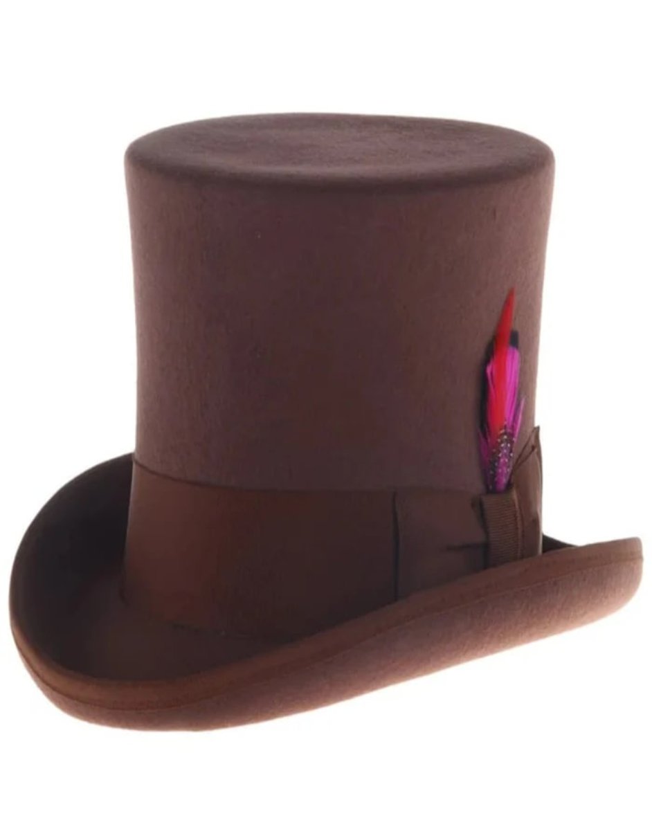 Victorian Steampunk Loden Felt Top Hat