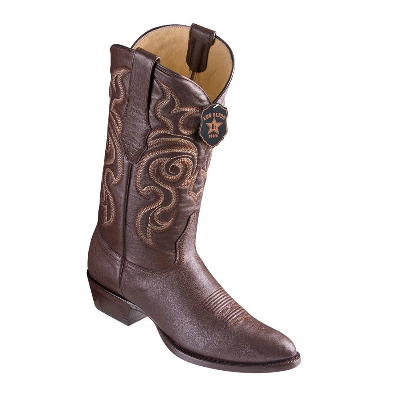 Los Altos Brown Goat Leather Round Toe Boots
