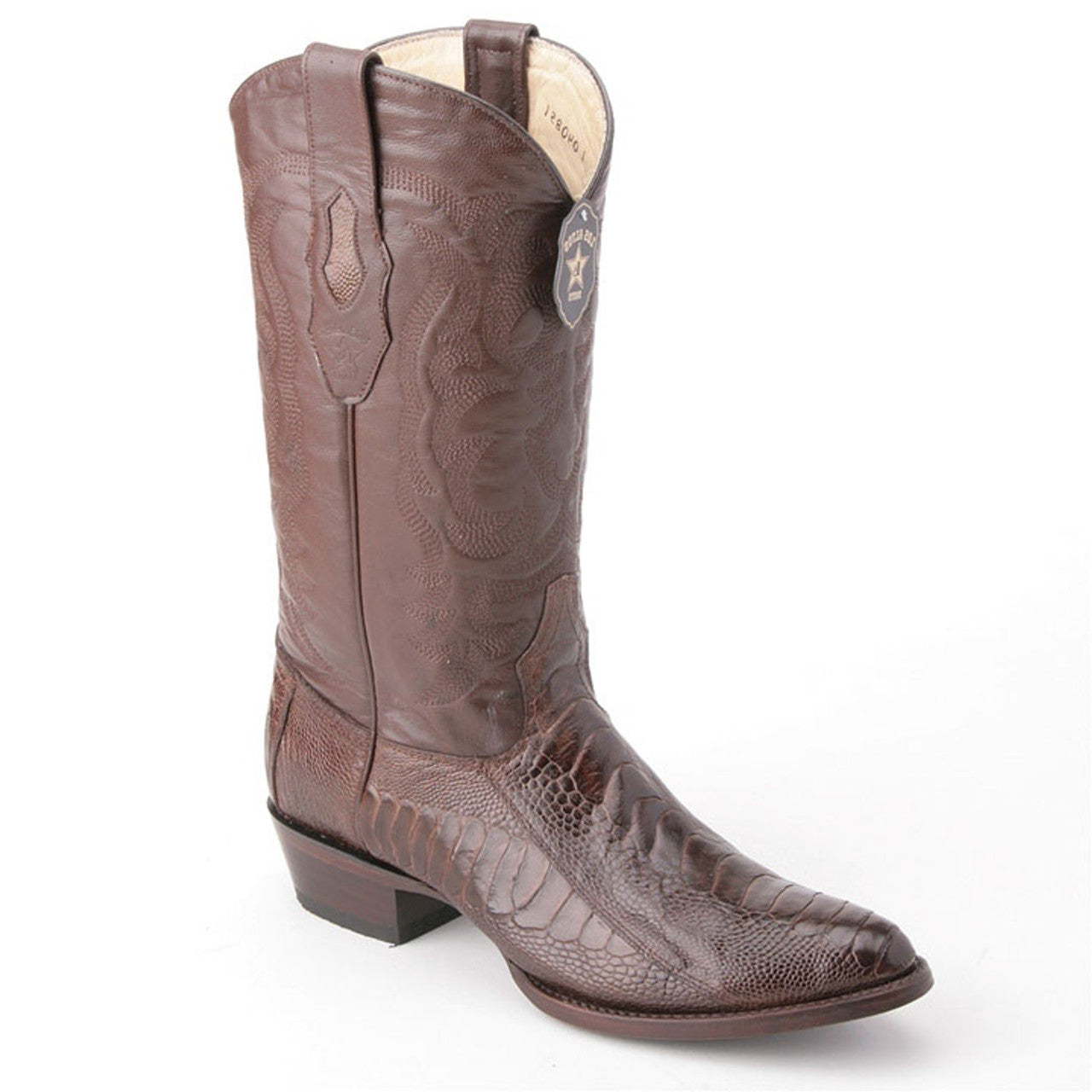 Los Altos Men's Ostrich Leg Round Toe Boots