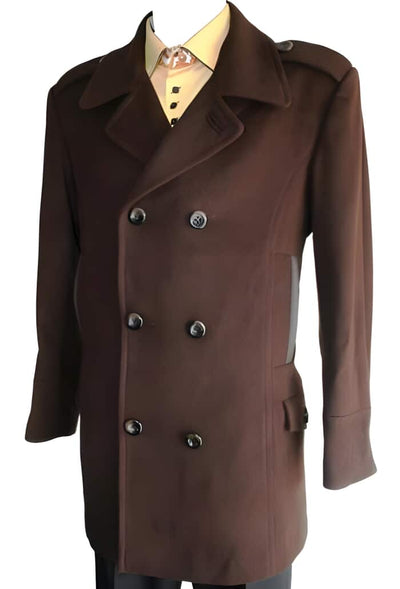 Designer Double Breasted Wool Peacoat, 6 Button