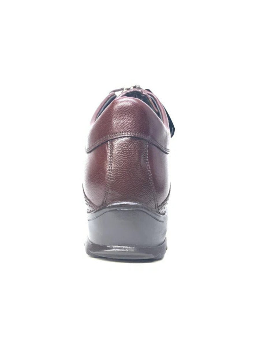 Los Altos Brown Perforated Crocodile Sneakers