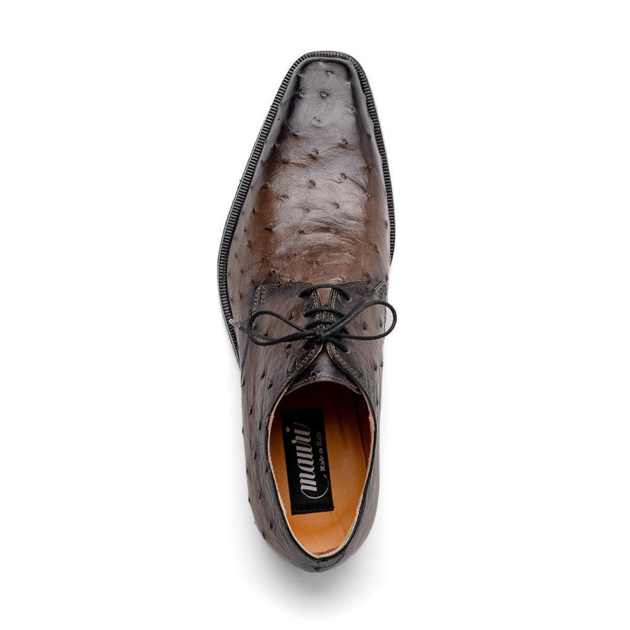 Mauri Italy Men's Ostrich Shoes Dillinger Brown