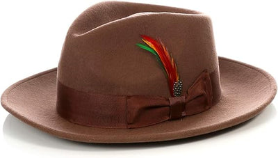 Gangster Brown Crushable Wool Fedora Hat