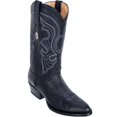 Los Altos Black Bull Shoulder R-Toe Cowboy Boot