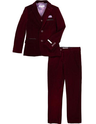 Men's Velvet Fabric Burgundy Wine Maroon Suit Men's blazer Burgundy Suit
