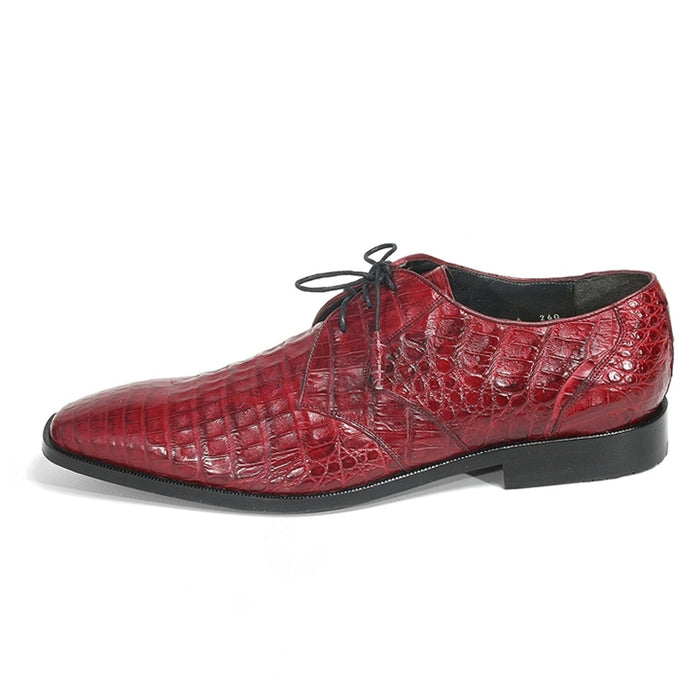 Los Altos Burgundy Crocodile Shoes for Men