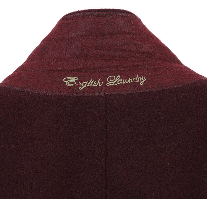Burgundy Slim Fit Wool Blend Overcoat