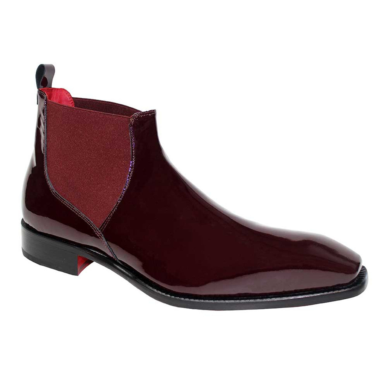 Emilio Franco Leonardo Burgundy Patent Dress Boots