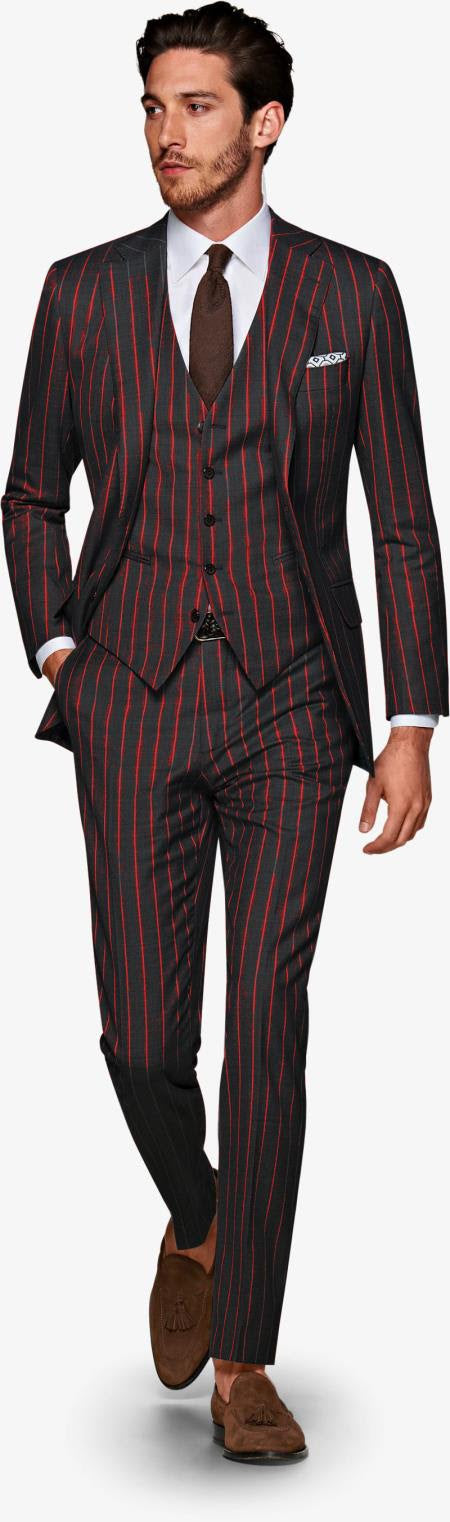 Black Chalk Pinstripe 1920s Gangster Suit