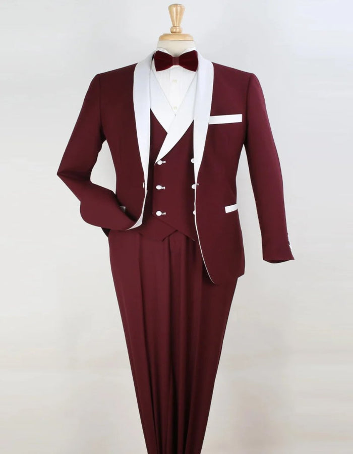 Mens Burgundy Prom Tuxedo: Maroon Dinner Suit