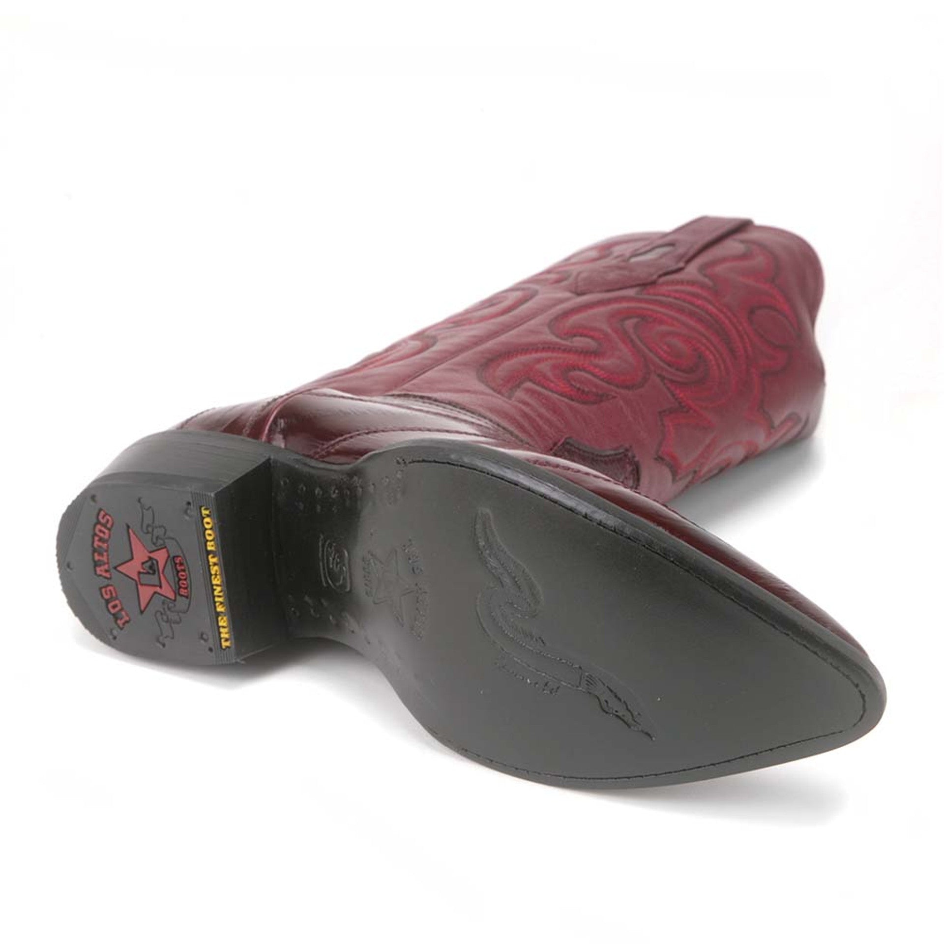 Men’s Burgundy Eel Skin J-Toe Boots by Los Altos