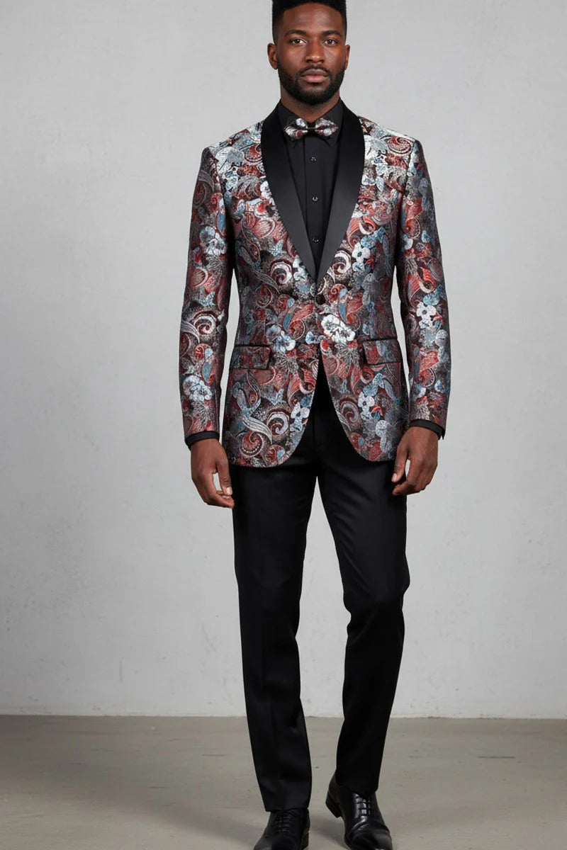 Burgundy Tuxedo Jacket