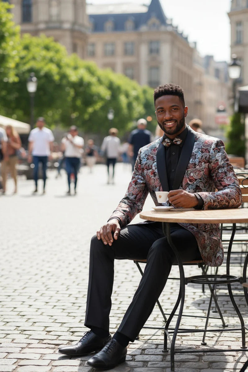 Burgundy Tuxedo Jacket