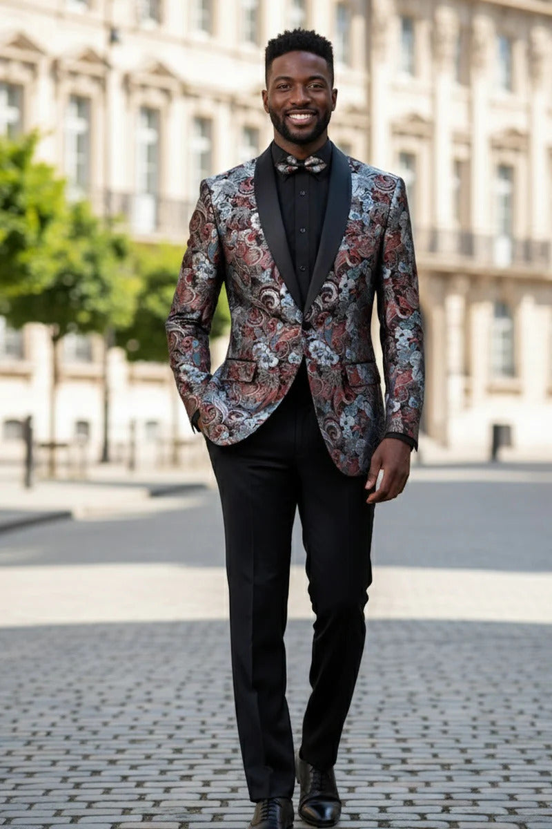 Burgundy Tuxedo Jacket