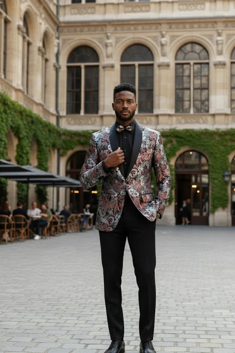 Burgundy Tuxedo Jacket