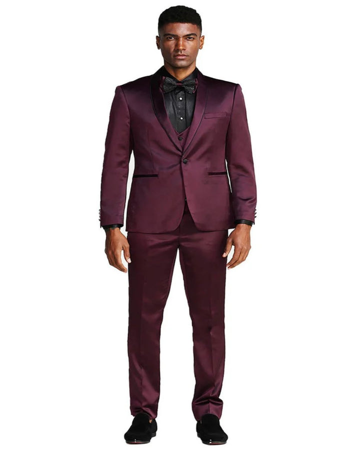 Burgundy Prom & Wedding Slim Fit Tuxedo Suit