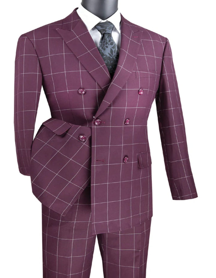 1920s Vested Gangster Plaid Suit with White Vest