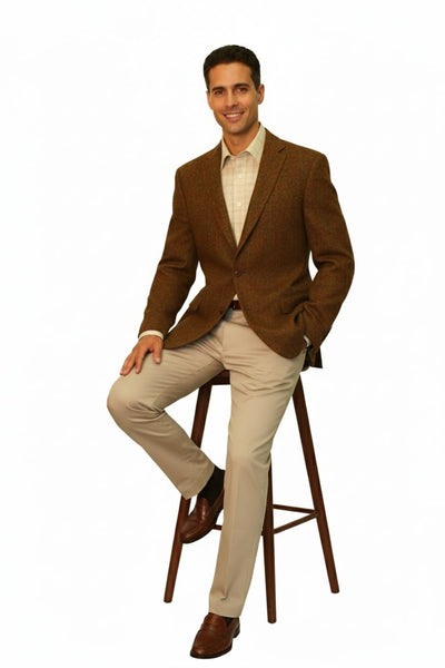 Men’s Burnt Orange Harris Tweed Blazer