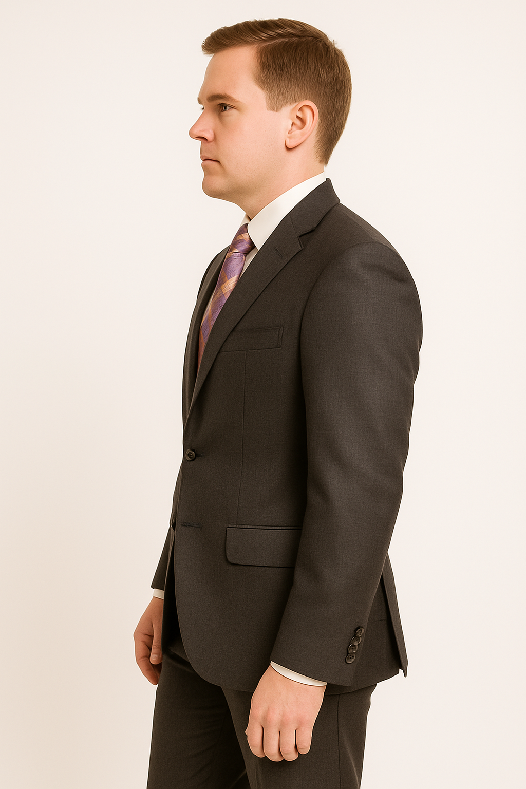 Mens Sharkskin Suits Two Button Suit New Edition Shiny Sharkskin Dark Brown