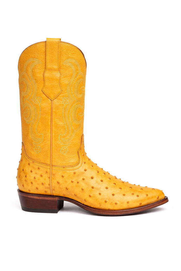 Buttercup Ostrich Print Boots Pointed Toe