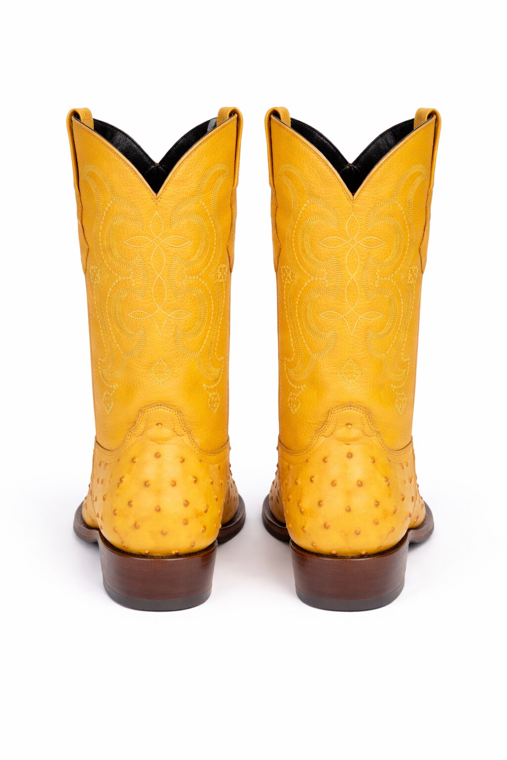 Buttercup Ostrich Print Boots Pointed Toe