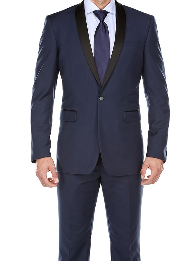 Blue 2 Piece Shawl Lapel Slim Fit Tuxedo