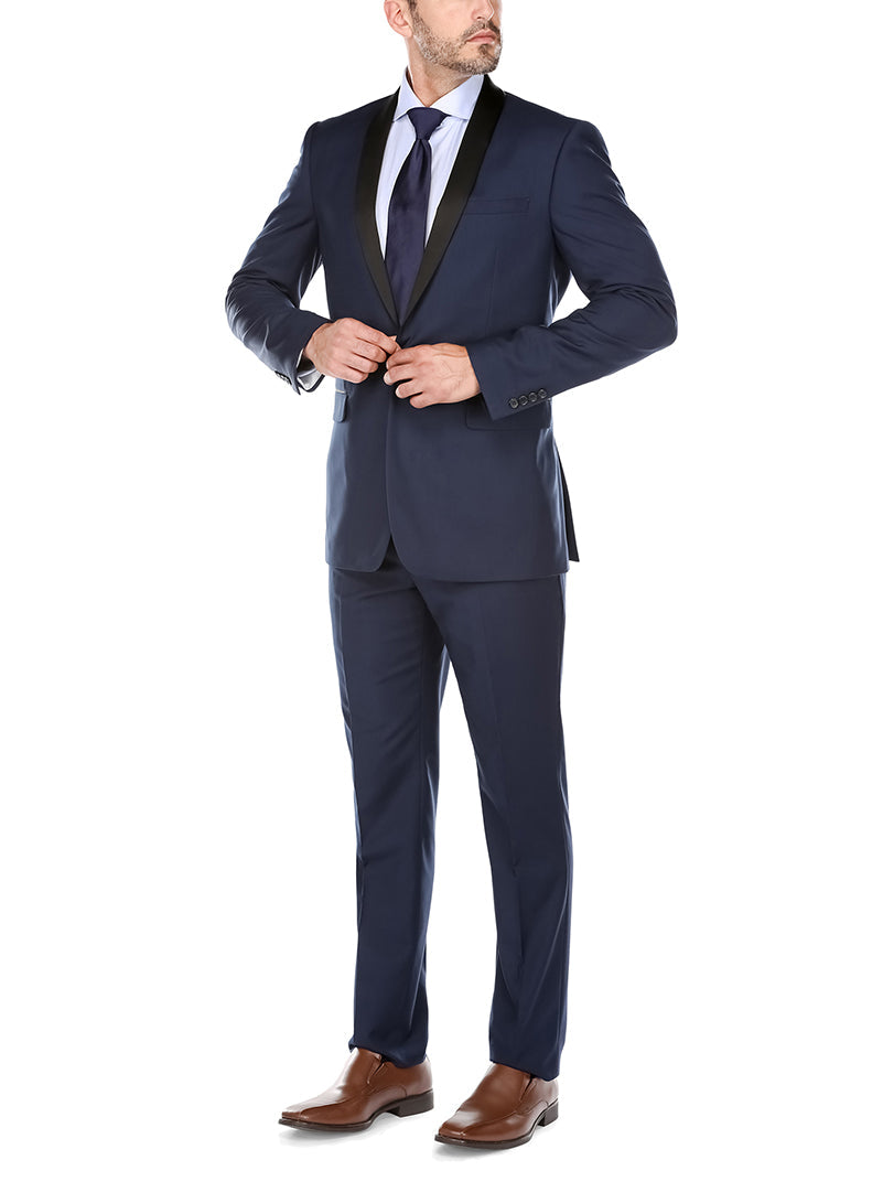 Blue 2 Piece Shawl Lapel Slim Fit Tuxedo