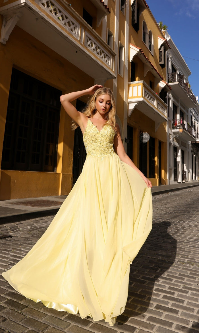 Nox Anabel C1462 Pastel Long A-Line Prom Dress