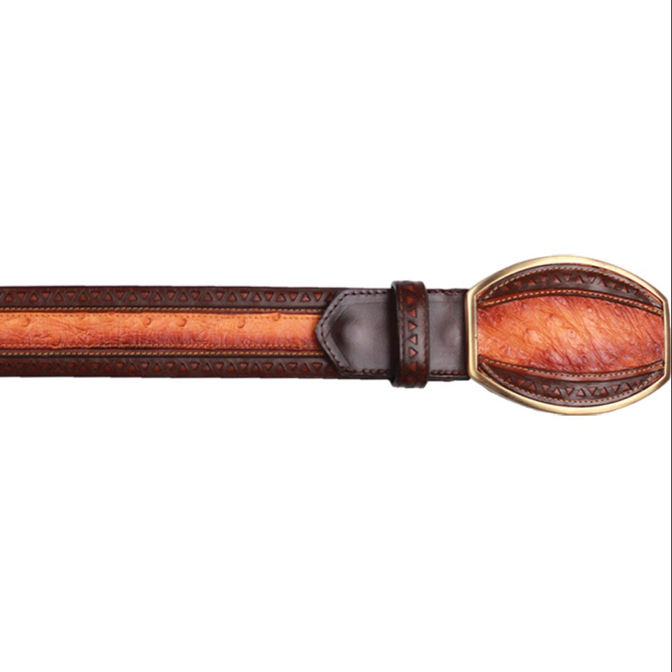 Cinto Corte Laser de Avestruz Original Difuminado