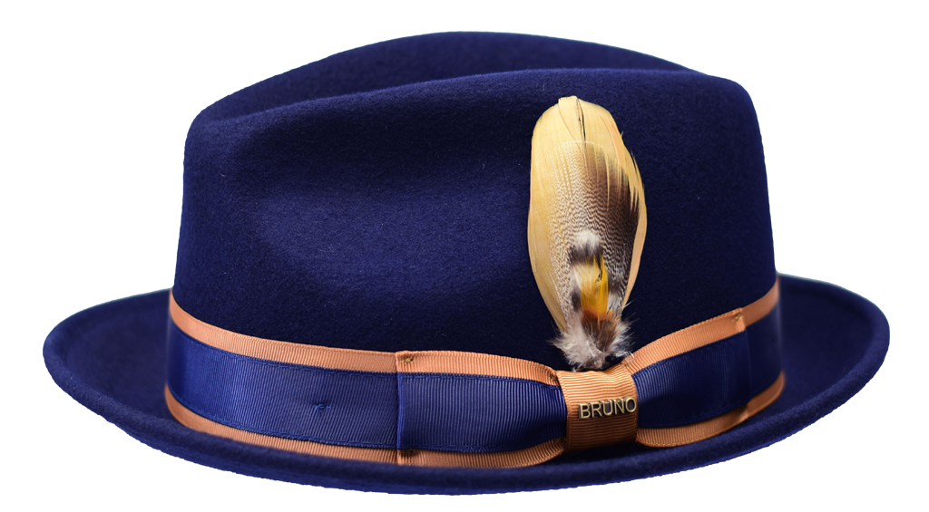 Casablanca Navy/Cognac 2-Tone Wool Fedora