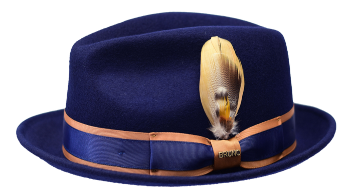 Casablanca Navy/Cognac 2-Tone Wool Fedora