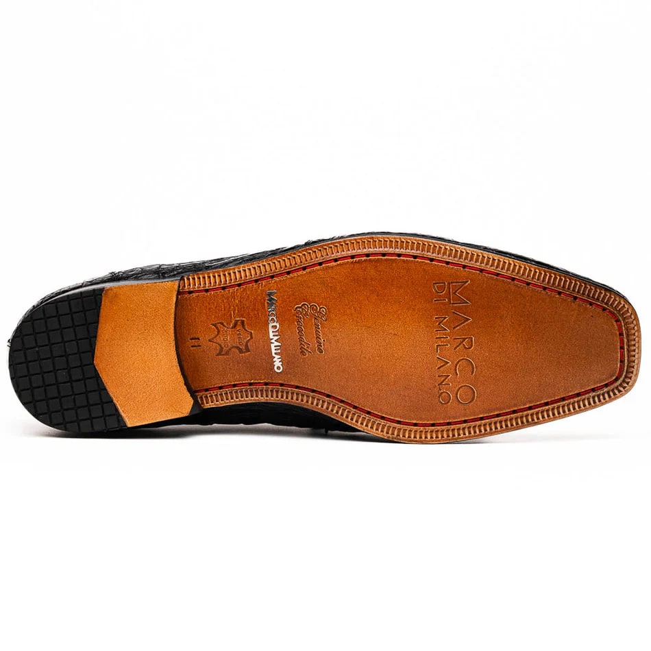Marco Di Milano Leonardo Black Caiman Derby Oxfords