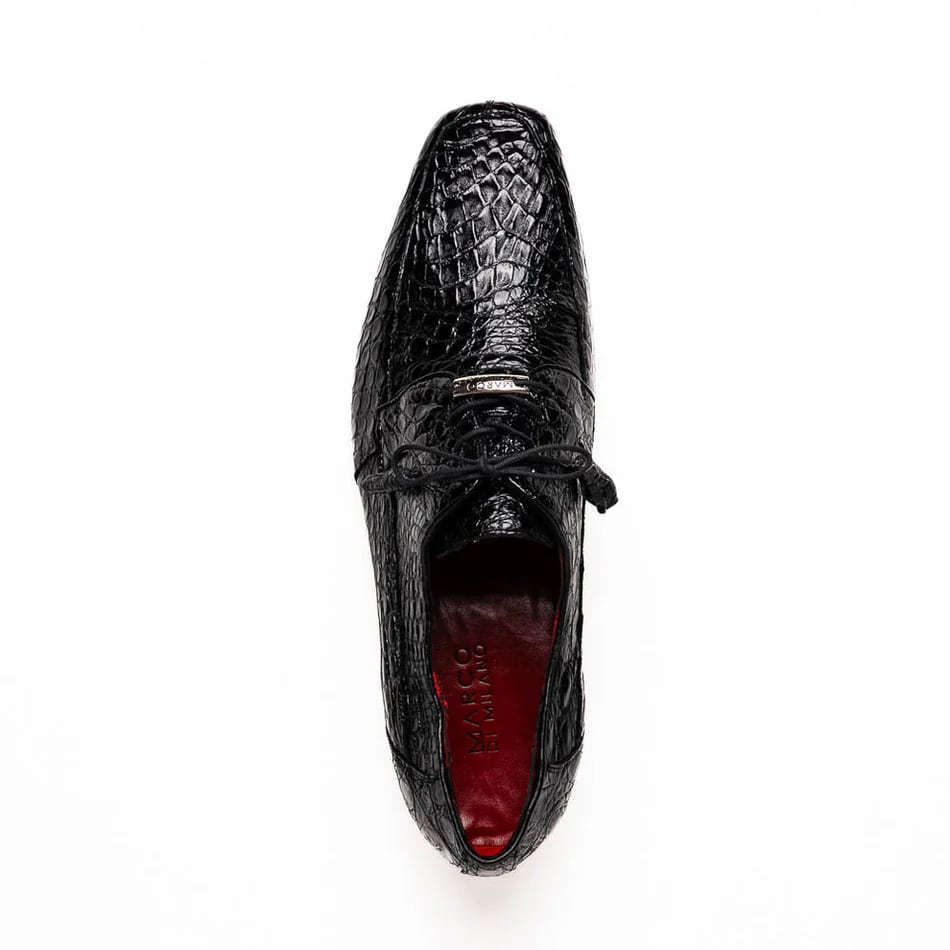 Marco Di Milano Leonardo Black Caiman Derby Oxfords