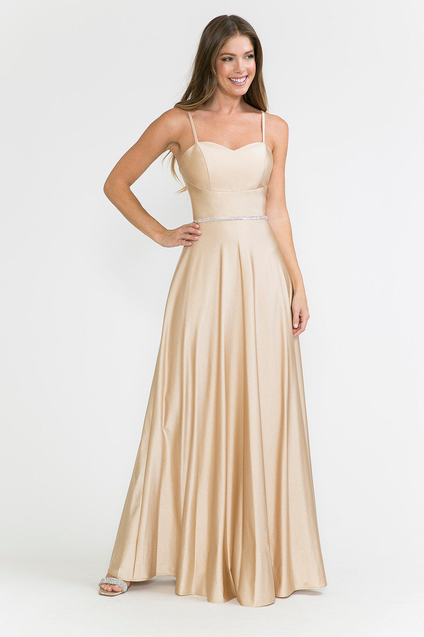 Evening Dress Spaghetti Strap Embellished Formal Gown By Lenovia 5260