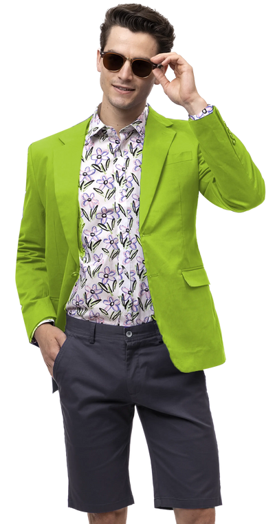 Men's Summer Classic Fit Sport Coat Apple Green - Lime Green Summer Blazer