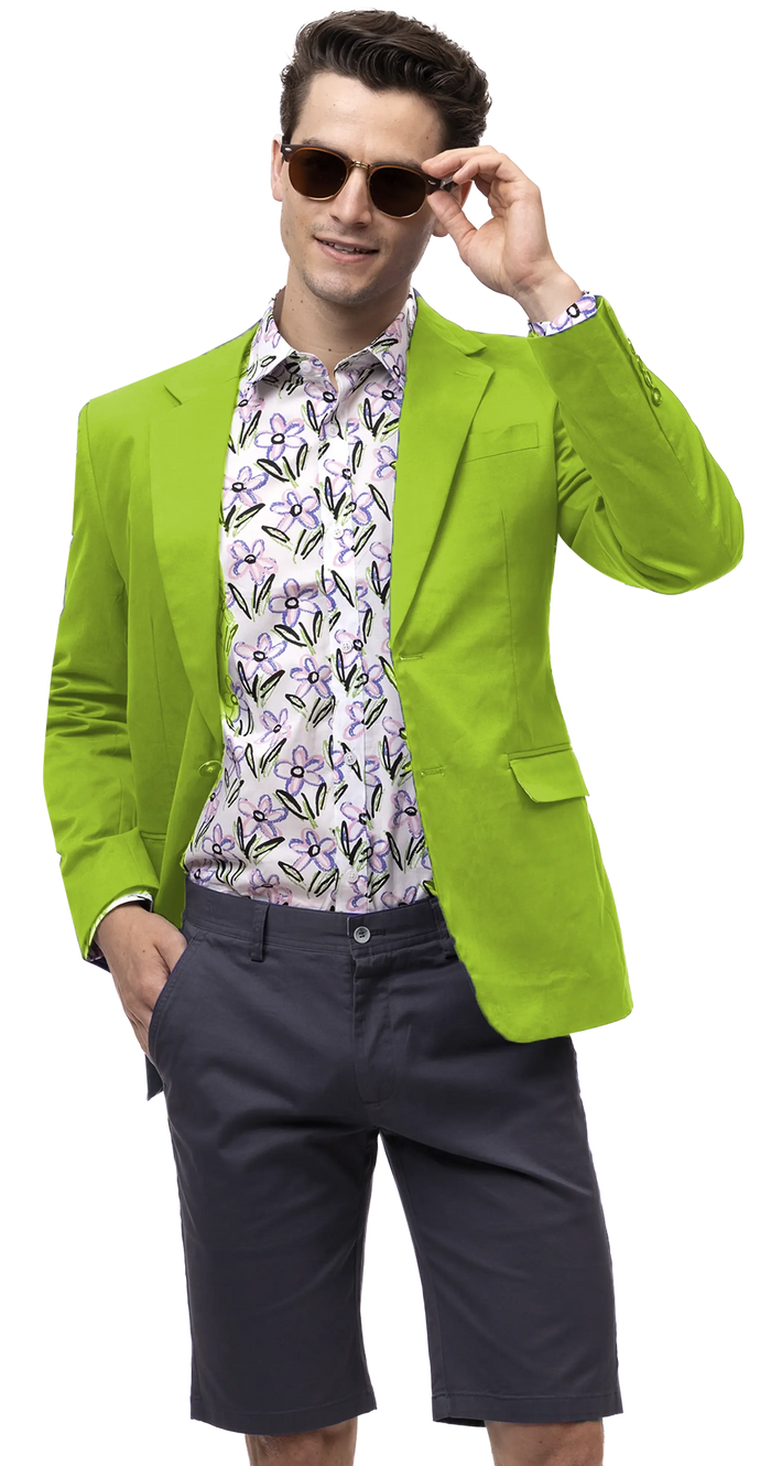 Men's Summer Classic Fit Sport Coat Apple Green - Lime Green Summer Blazer
