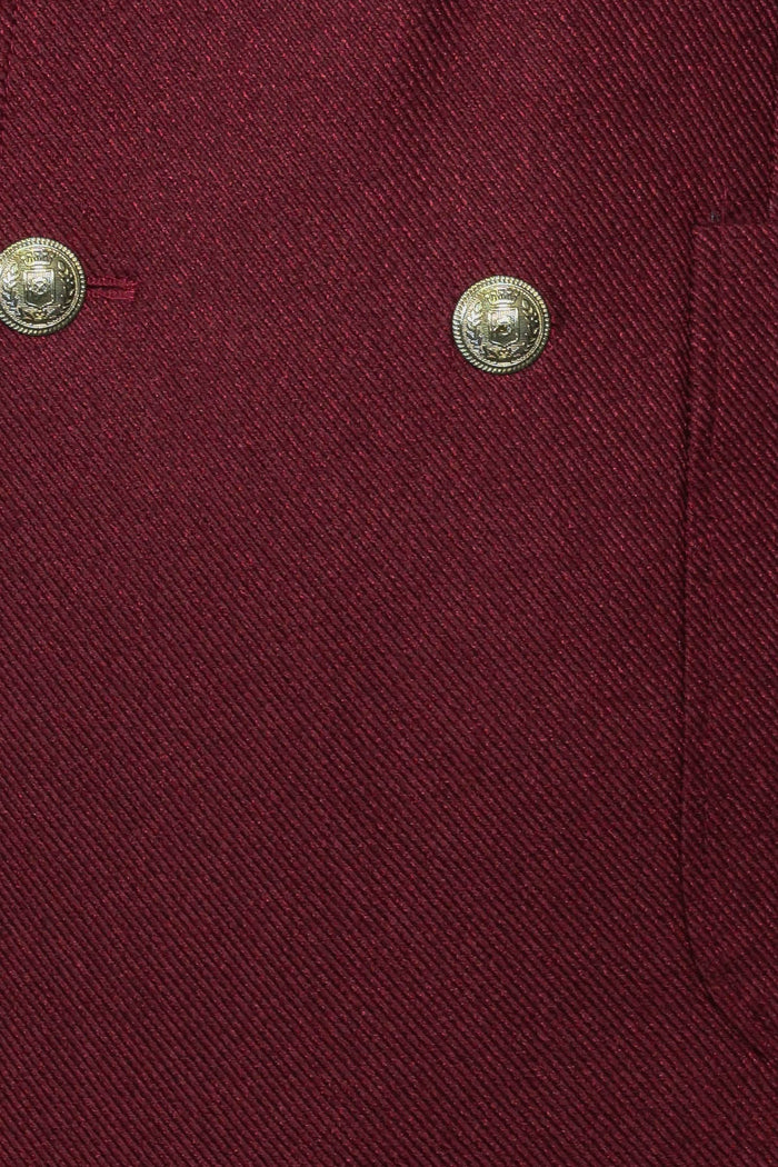 Burgundy Slim Fit Double Breasted Blazer for Men