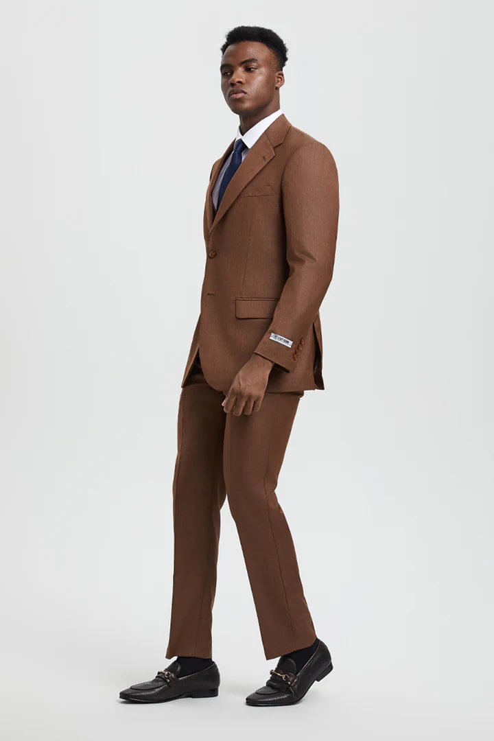 Stacy Adams Light Brown Tuxedo Suit Set