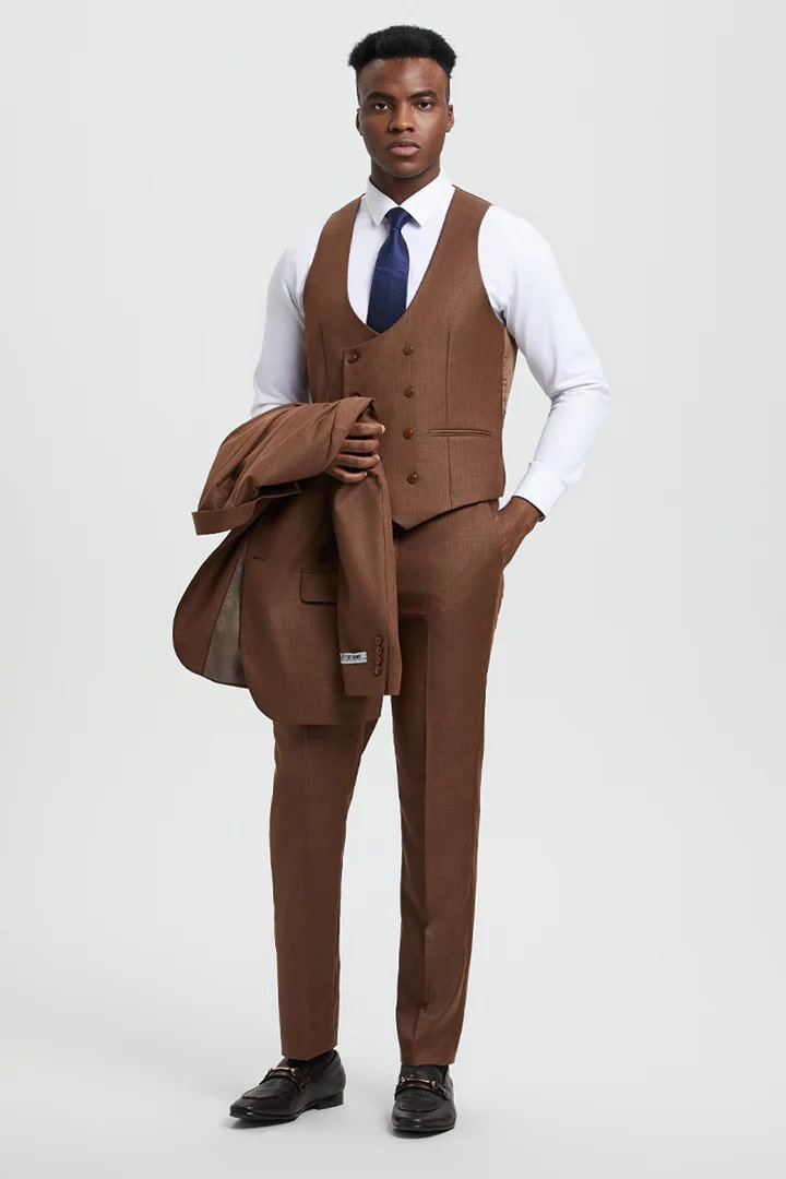 Stacy Adams Light Brown Tuxedo Suit Set