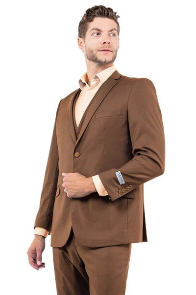Brown Slim Fit Wedding Suit by MensTuxedoUSA
