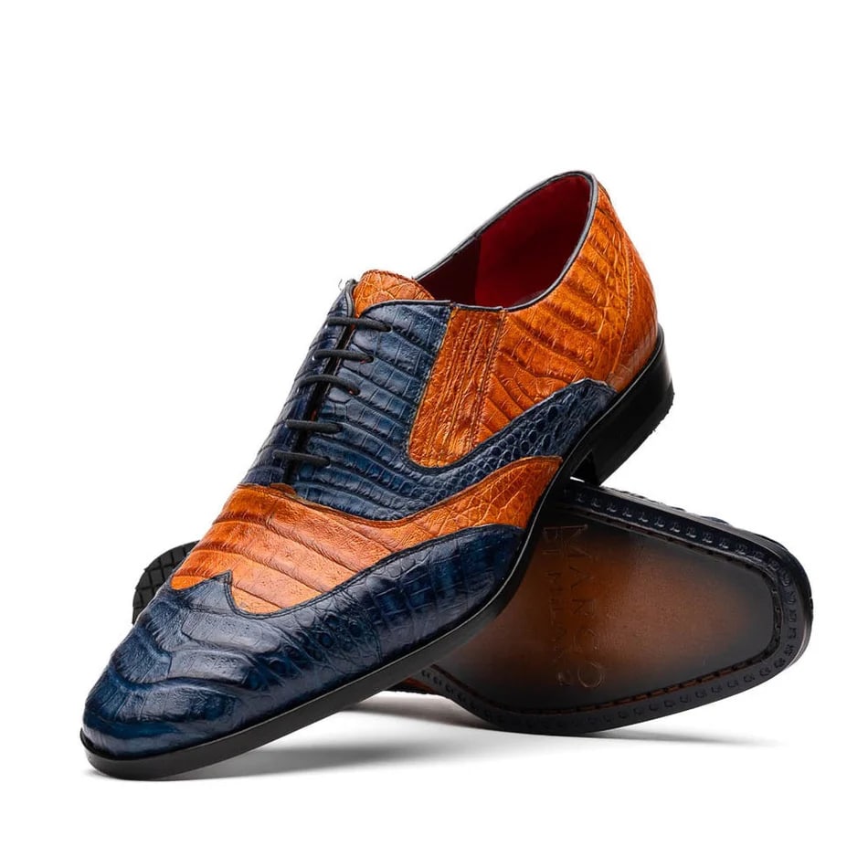 Luciano Exotic Crocodile Wingtip Oxfords