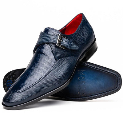 Toluca Navy Blue Monk Strap Dress Shoes