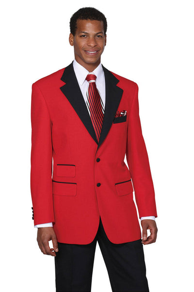Red 2 Button Tuxedo with Black Lapel