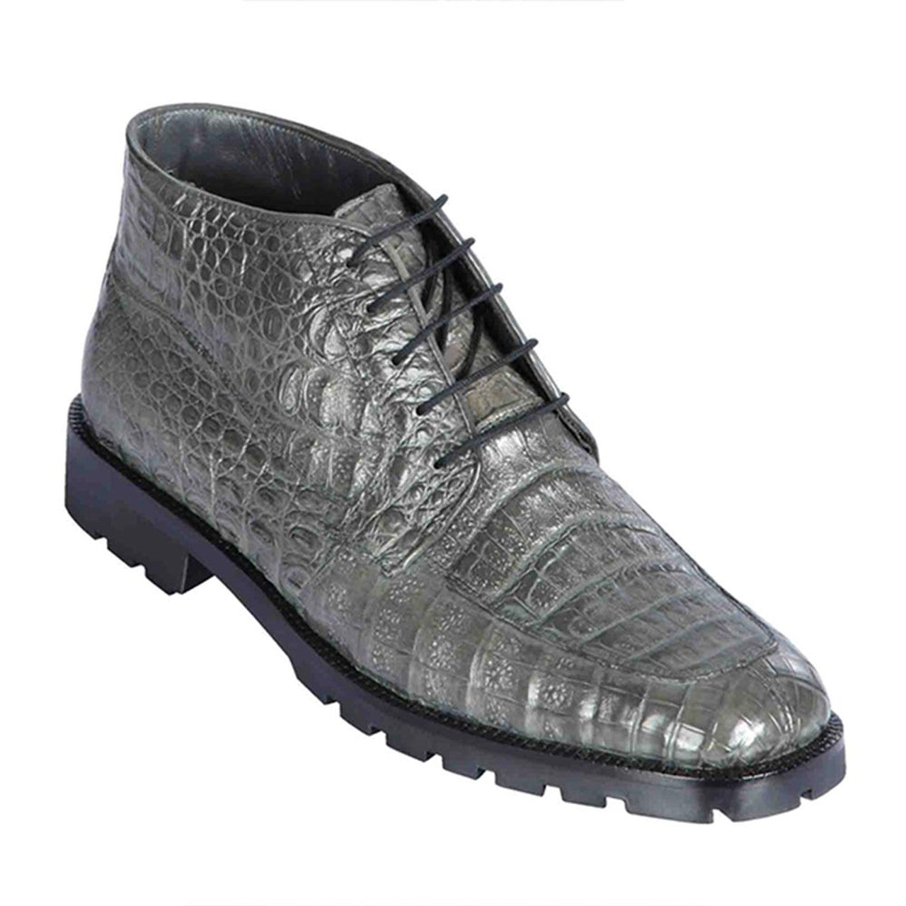 Gray Caiman Belly Lugz Sole Boots by Los Altos